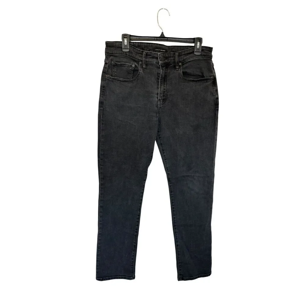 Lucky Brand 223 Straight Men's Black Dark Wash Faded Jeans 33/32 - Picture 1 of 4
